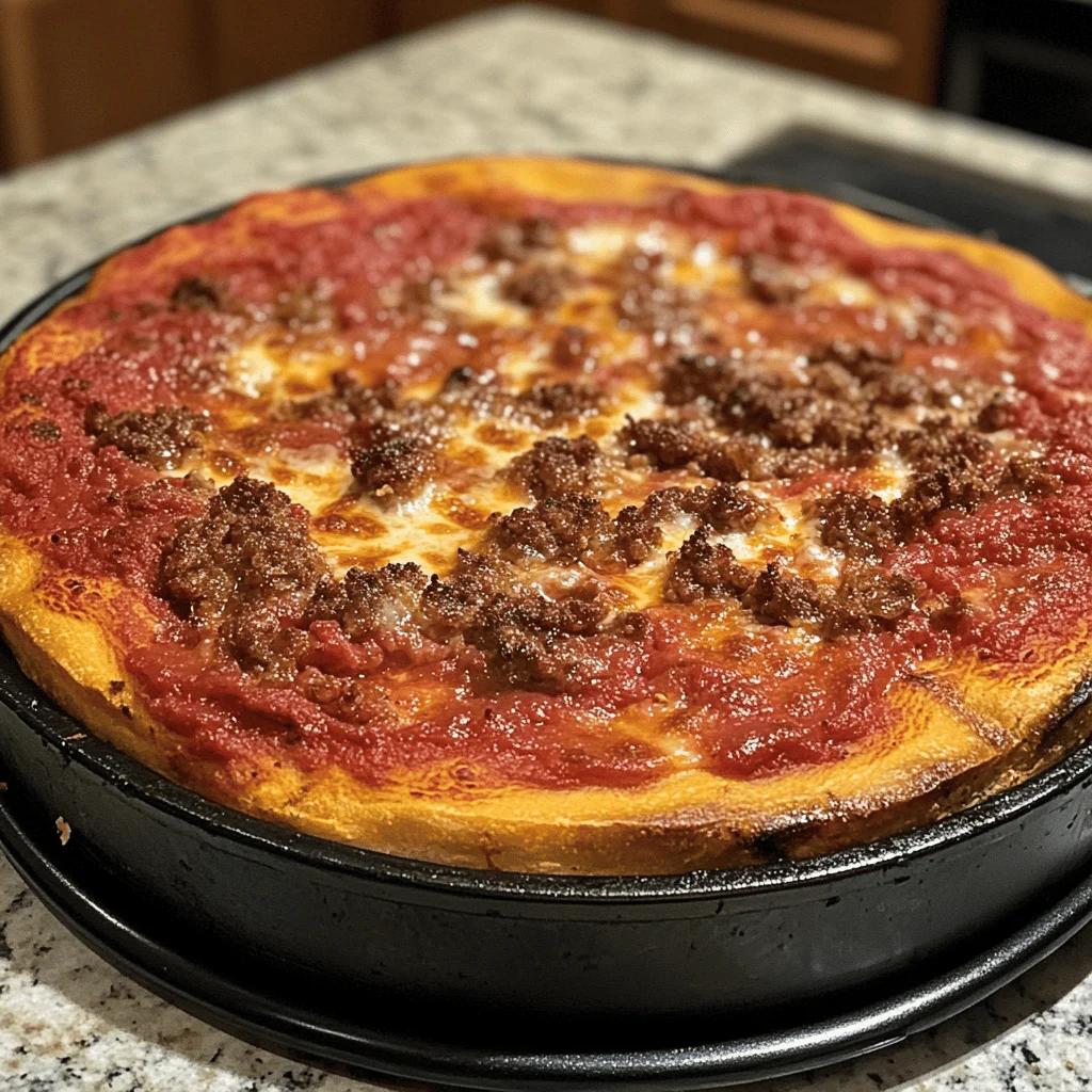 HOMEMADE CHICAGO STYLE DEEP DISH PIZZA