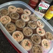 CHRISTMAS CHOCOLATE KAHLUA & BAILEY’S PUDDING SHOTS