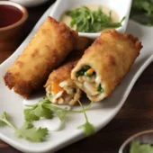 Crab Cake Egg Rolls Crab Cake Egg Rolls, natural lighting, crispy plating --testp