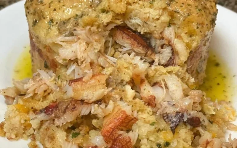 Crab Stuffed Cheddar Bay Biscuits with Lemon Butter