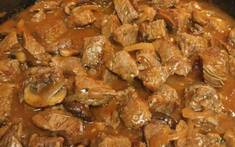 Melt In Your Mouth Beef Tips with Mushroom Gravy