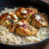 Garlic Butter Chicken with Parmesan Rice
