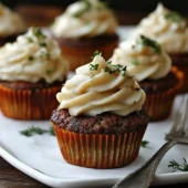 Meatloaf Cupcakes with Whipped Potato Frosting