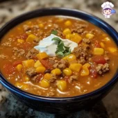 Hearty Taco Soup with Beef, Beans, and Corn 9