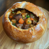 Beef Stew in a Bread Bowl