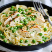 Chicken Alfredo with Peas