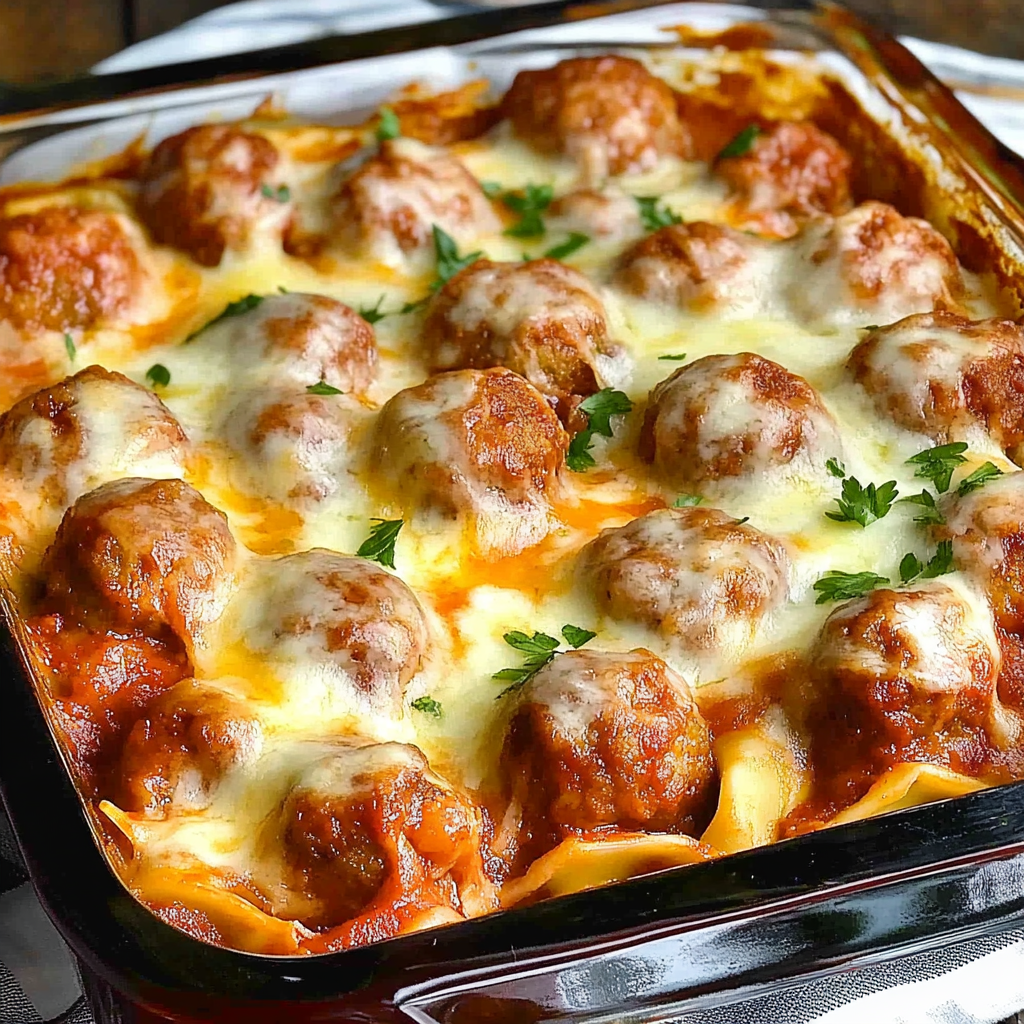 Dump and Bake Meatball Casserole