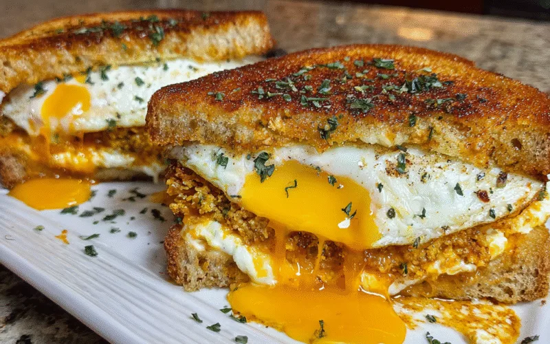 Breakfast Grilled Cheese with Eggs