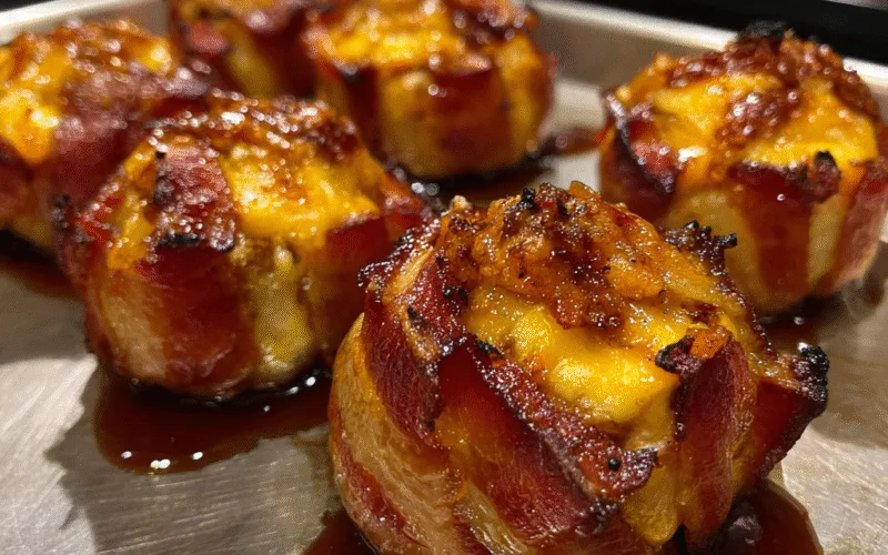 Cheddar-Stuffed BBQ Bacon Bombs