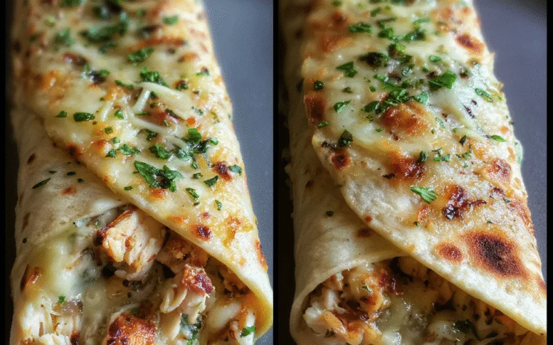 Cheesy Chicken Garlic Wraps