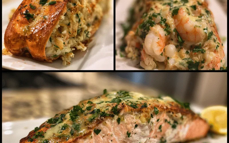 Crab & Shrimp Stuffed Salmon