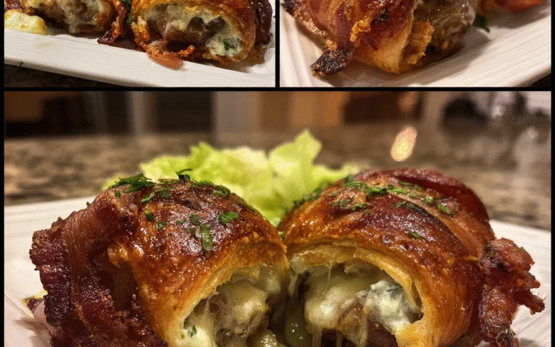 Garlic Butter Bacon Cheeseburger Rollups