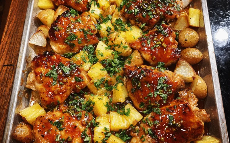 Hawaiian Chicken Sheet Pan Dinner