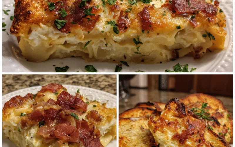 Parmesan Garlic Bacon Lasagna