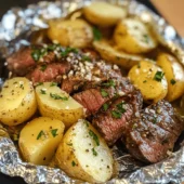 Garlic Steak and Potato Foil Packets