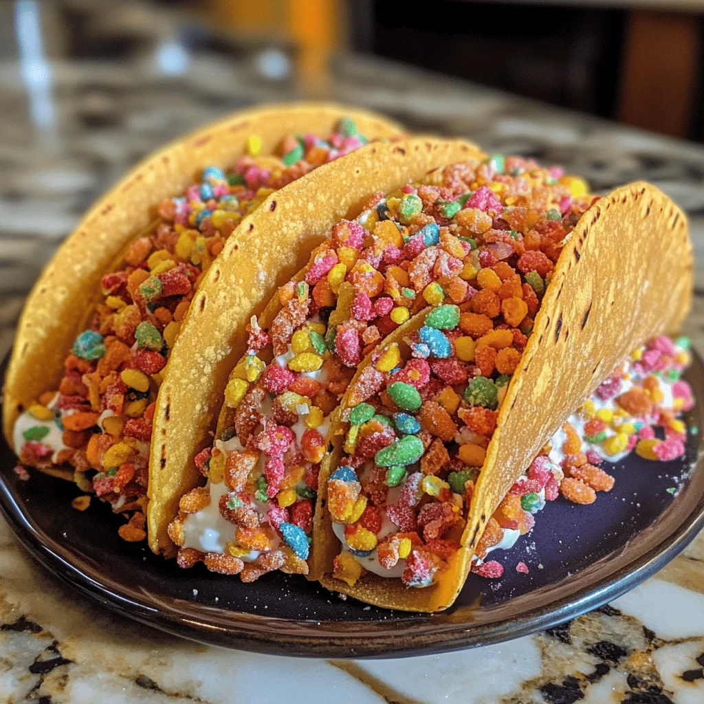 Fruity Pebbles Cheesecake Tacos