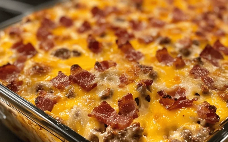 Low-Carb Bacon Cheeseburger Casserole