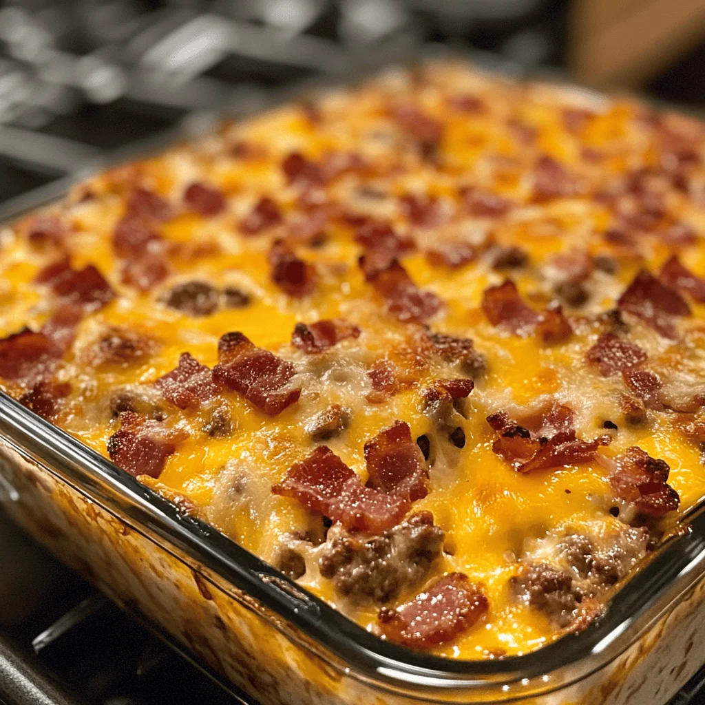Low-Carb Bacon Cheeseburger Casserole