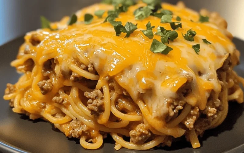 Taco Spaghetti Ground Beef Cheddar