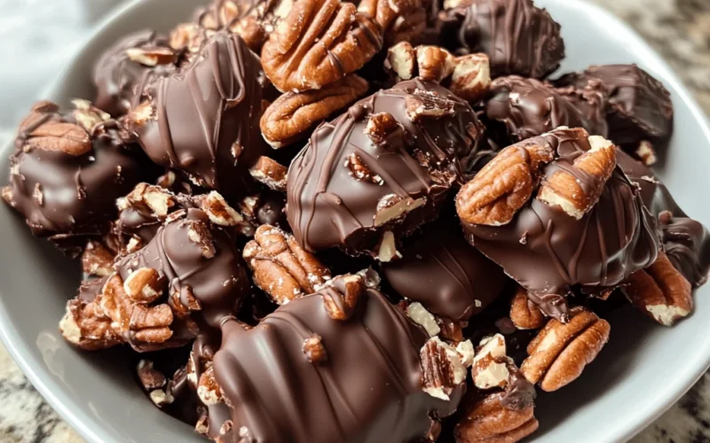 Chocolate Pecan Turtle Clusters