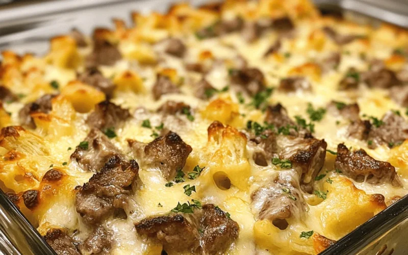 Philly Cheese Steak Casserole