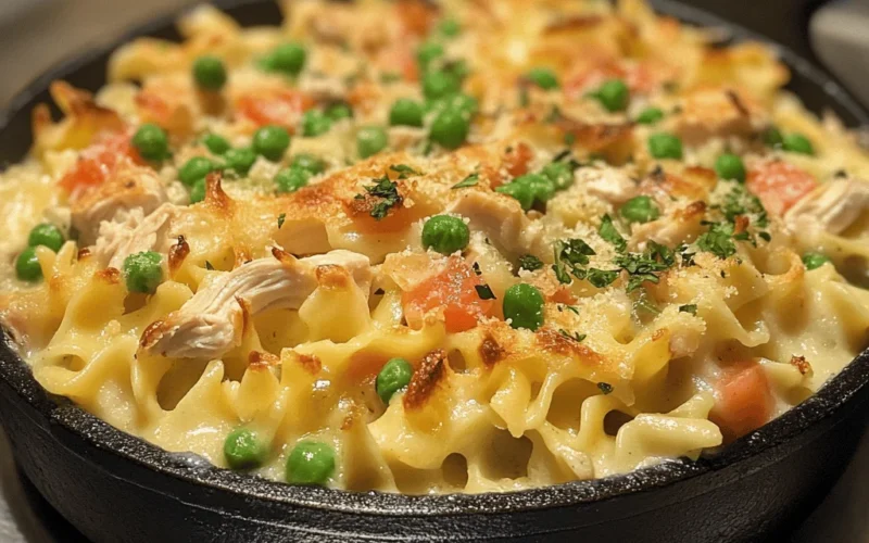 Chicken Pot Pie Noodle Skillet