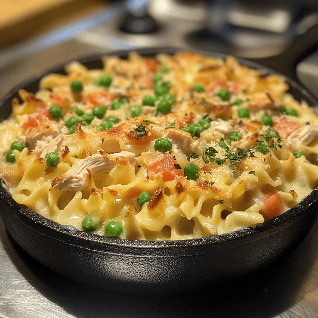 Chicken Pot Pie Noodle Skillet