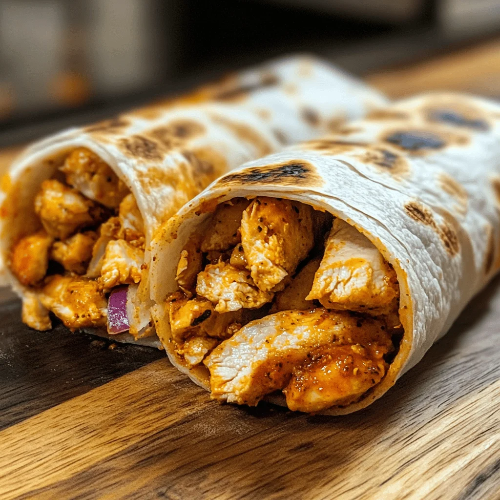 Air Fryer Hot Chicken Wraps