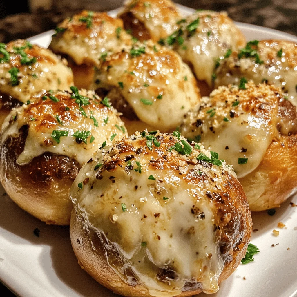 Garlic Parmesan Cheeseburger Bombs