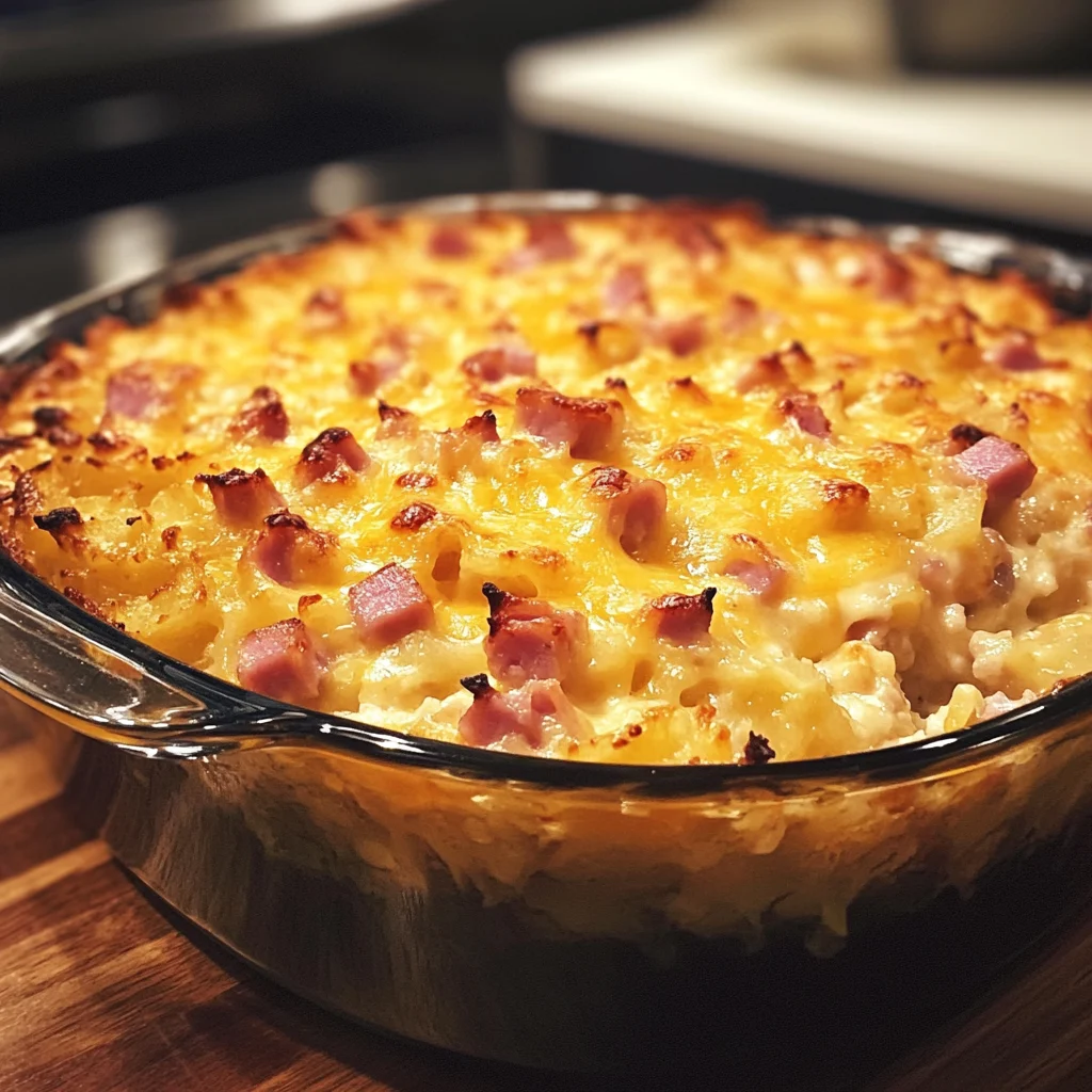 Loaded Cheesy Ham and Hash Brown Casserole