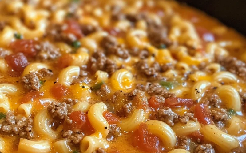 One-Pot Macaroni Cheeseburger Soup (No Velveeta)