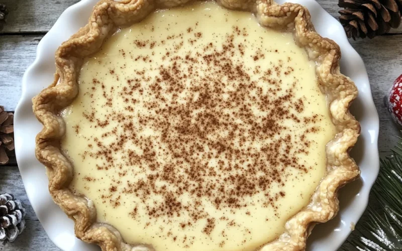 Christmas Eve Cinnamon-Vanilla Creamy Custard Pie