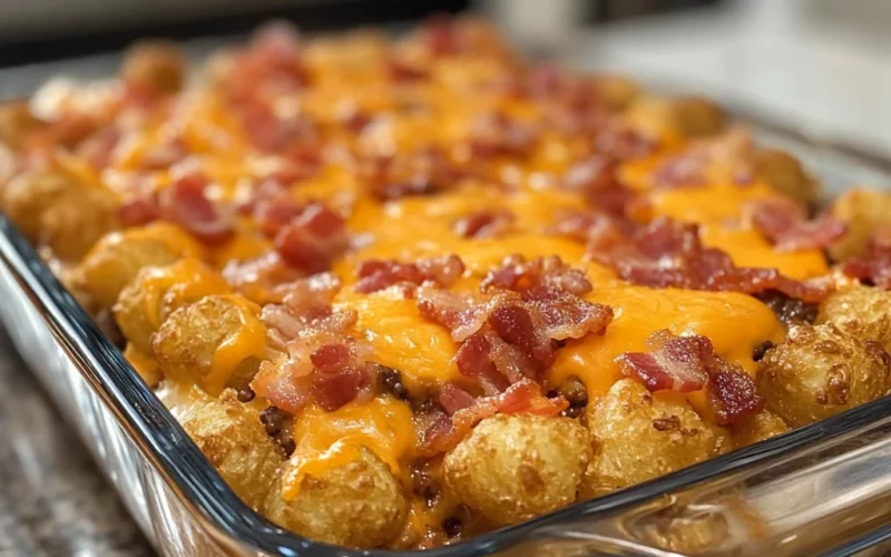 Cheesy Bacon Cheeseburger Tater Tot Casserole