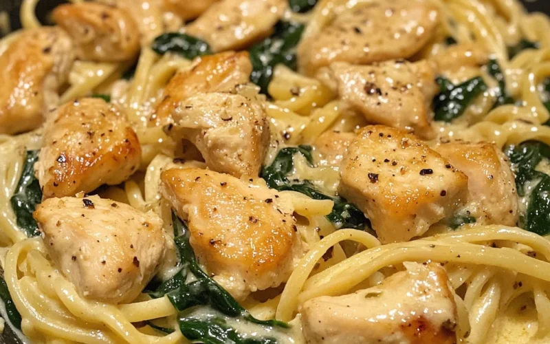 Creamy Garlic Butter Chicken Pasta with Spinach