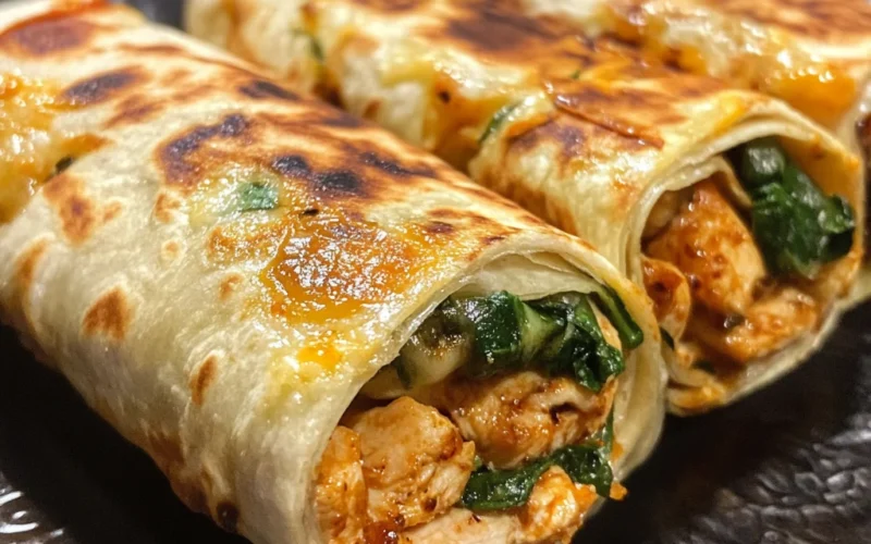 Cheesy Garlic Chicken Wraps