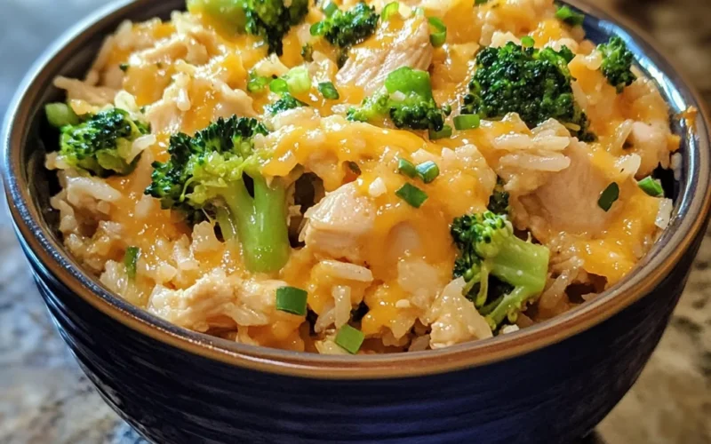 Crockpot Cheesy Chicken Broccoli Rice