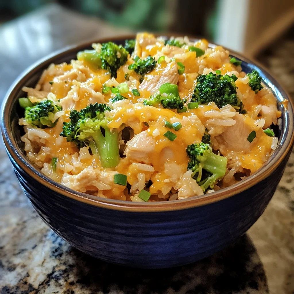 Crockpot Cheesy Chicken Broccoli Rice