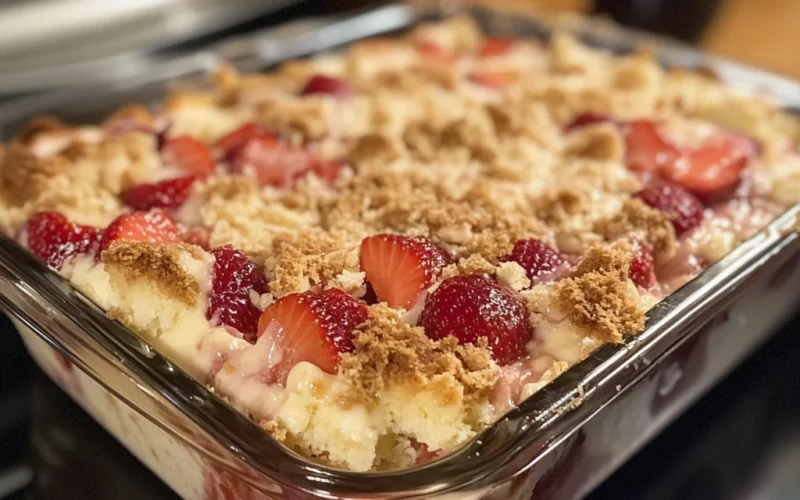Strawberry Cheesecake Dump Cake