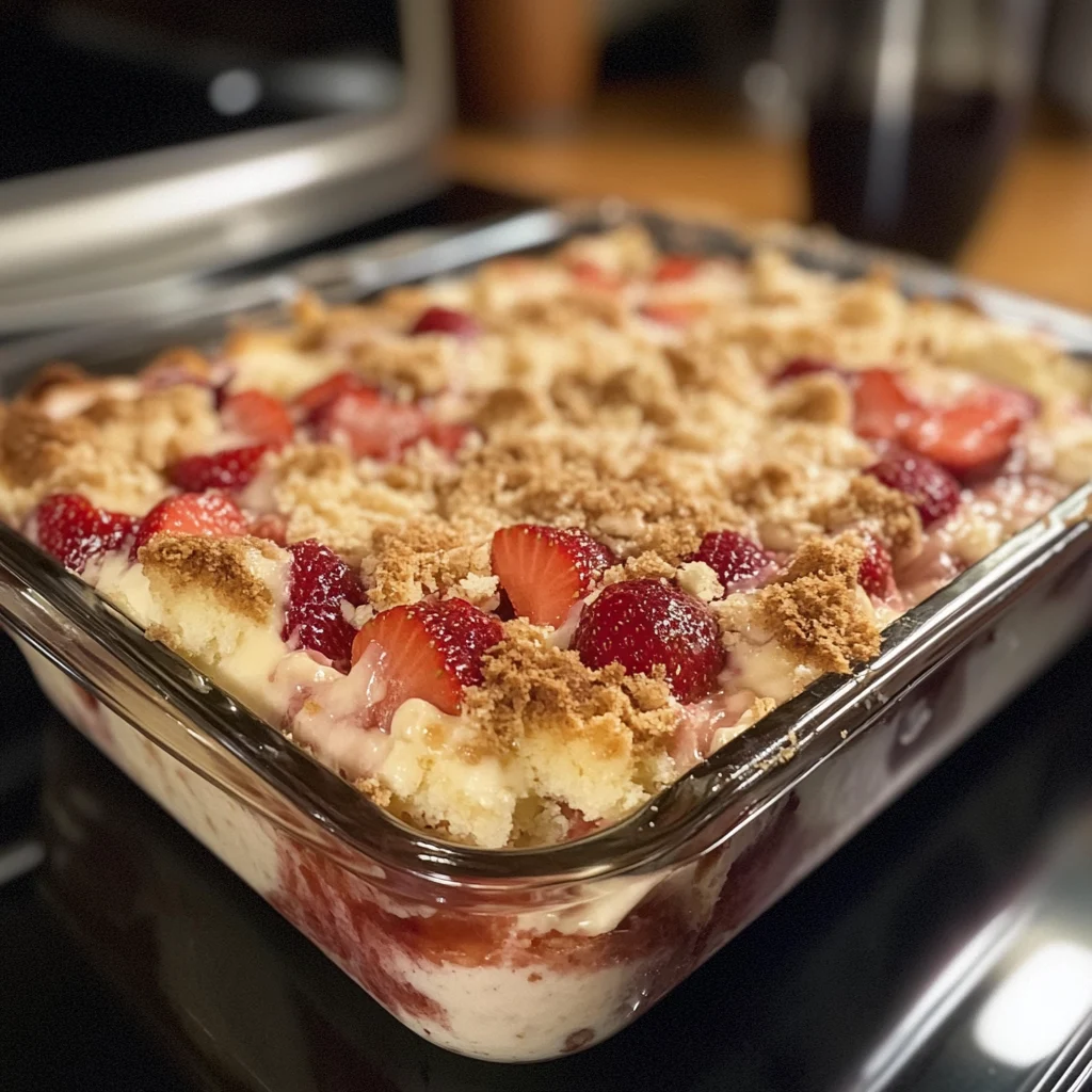 Strawberry Cheesecake Dump Cake