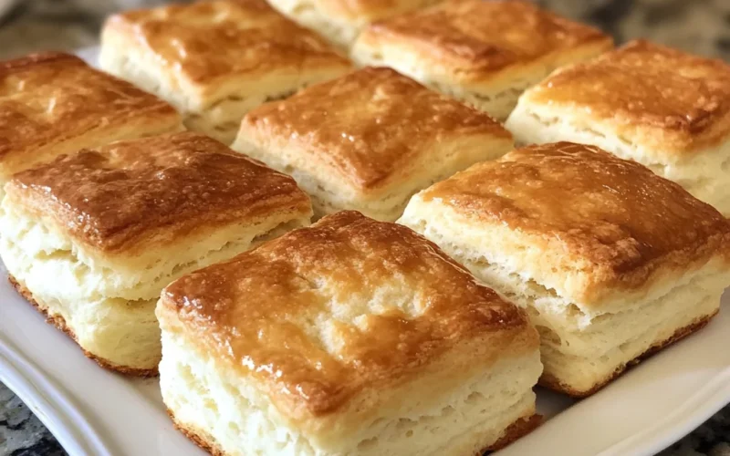 Fluffy Buttery Square Biscuits