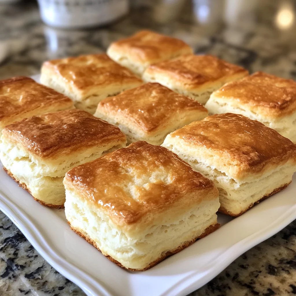 Fluffy Buttery Square Biscuits