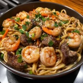 Shrimp & Teriyaki Steak Noodles